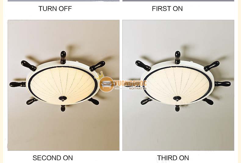 Đèn ốp trần trẻ em hình bánh lái tàu UHS109-8